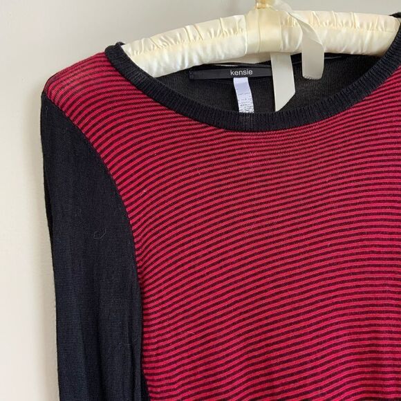 Kenzie Black and Red striped Lite Weight Sweater - Picture 15 of 15